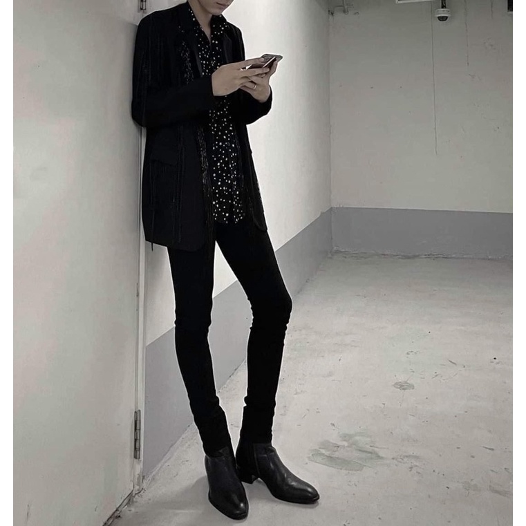 Quần Jeans đen trơn Cotton cao cấp | Black Skinny Jeans