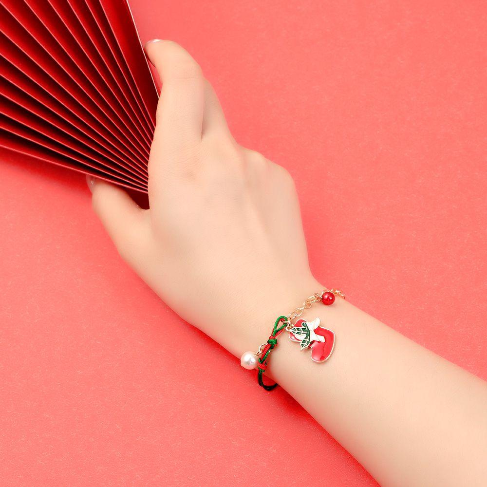 BSUNS Vòng Tay Dây Thừng Phối Mặt Hình Ông Già Noel Dễ Thương