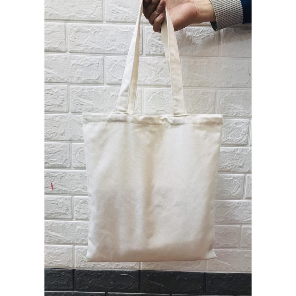 [VẢI LOẠI 1] Túi tote túi vải bố, vải canvas đeo vai xách tay nam nữ unisex trơn màu trắng có thể vẽ, in lên thân