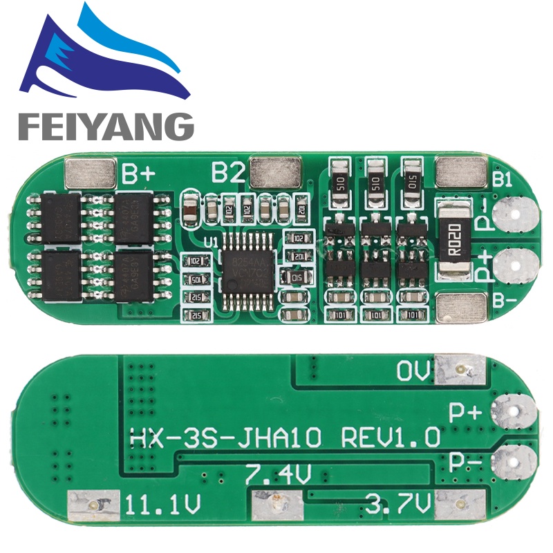 Bảng Mạch Sạc Pin Lithium 3S 10A 12V Dành Cho Pin Li-ion 18650 BMS 11.1V 12.6V