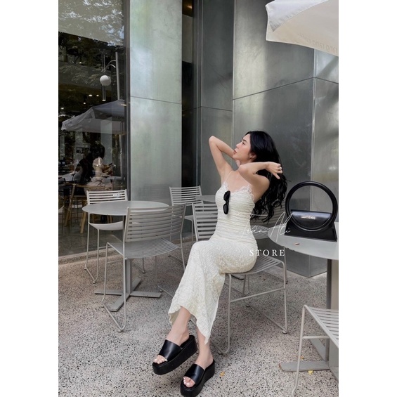 ĐẦM DÂY BODY MAXXI XỐP DÀI PHỐI REN TRƯỚC NGỰC