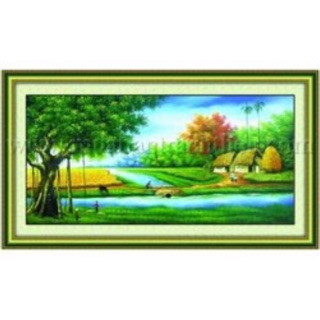 Tranh thêu chữ thập cây đa làng tôi 222262 kt 92x51cm