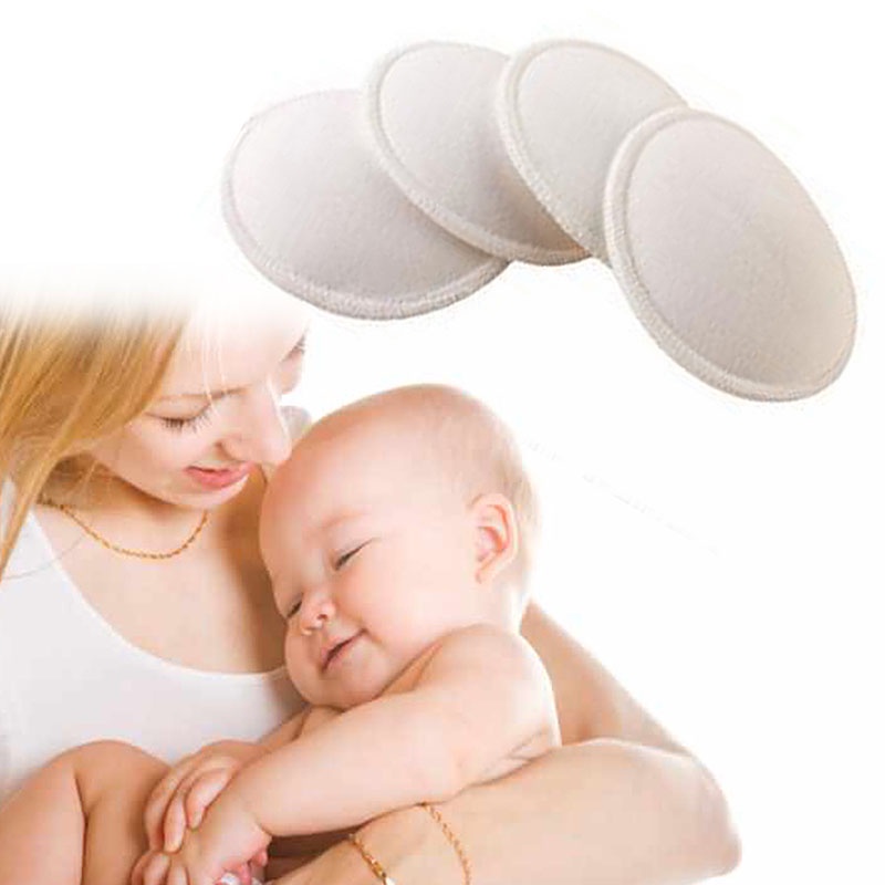 Bộ 4 Miếng Đệm Ngực Thấm Hút Sữa Mẹ Có Thể Tái Sử Dụng Tiện Lợi