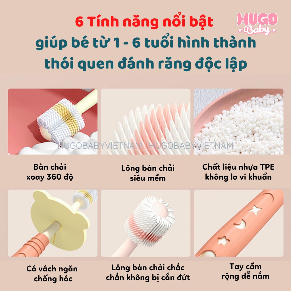 Bàn chải đánh răng 360 độ cho bé UES.