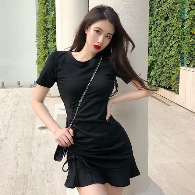 Váy đuôi cá rút eo đầm rút dây điều chỉnh