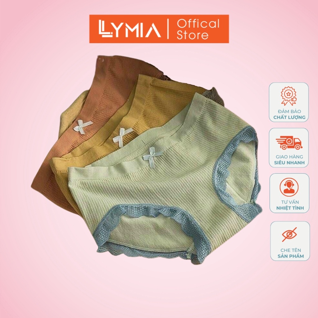 Quần Lót Nữ Cotton Cao Cấp Thông Hơi 3321 Co Giãn 4 Chiều Sợi Bông Viền Ren Cao Cấp