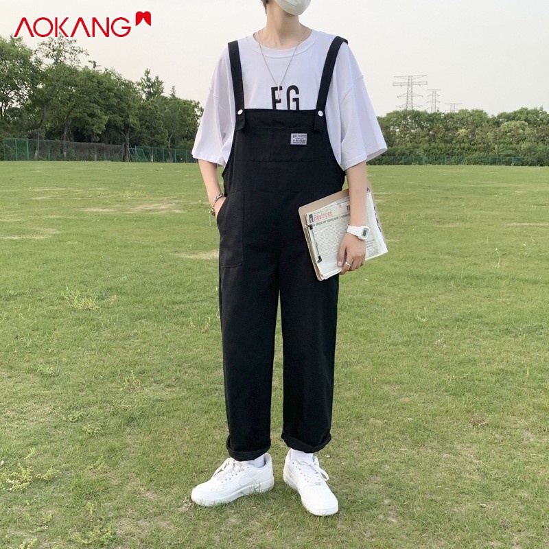 Quần yếm ống rộng AOKANG phong cách cổ điển Nhật Bản thời trang năng động cho nam
