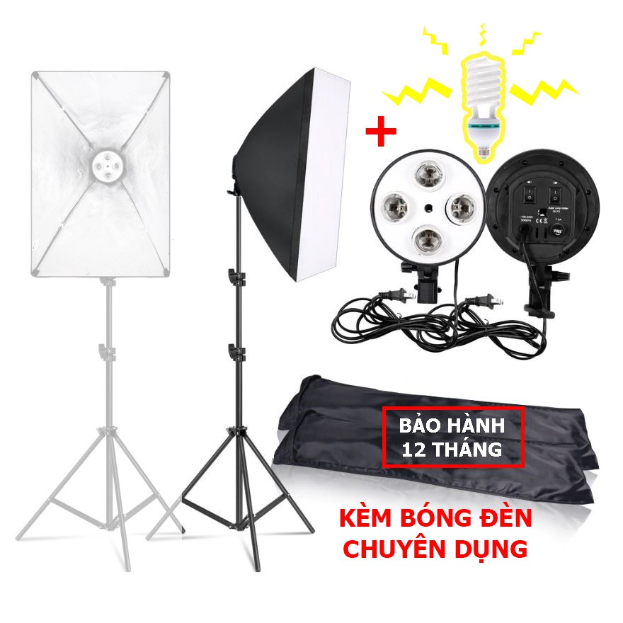 Bộ đèn Studio 4 bóng Softbox 50x70cm