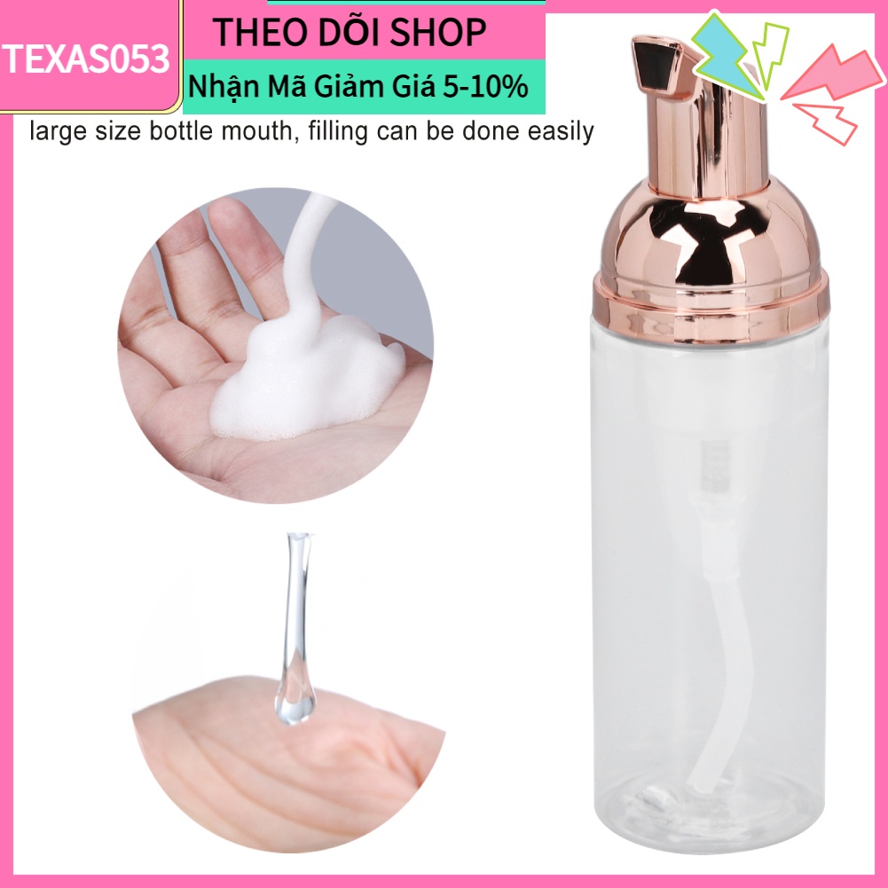 [Hàng mới về] Set 10 chai PET 50ml dạng nhấn tạo bọt làm sạch da