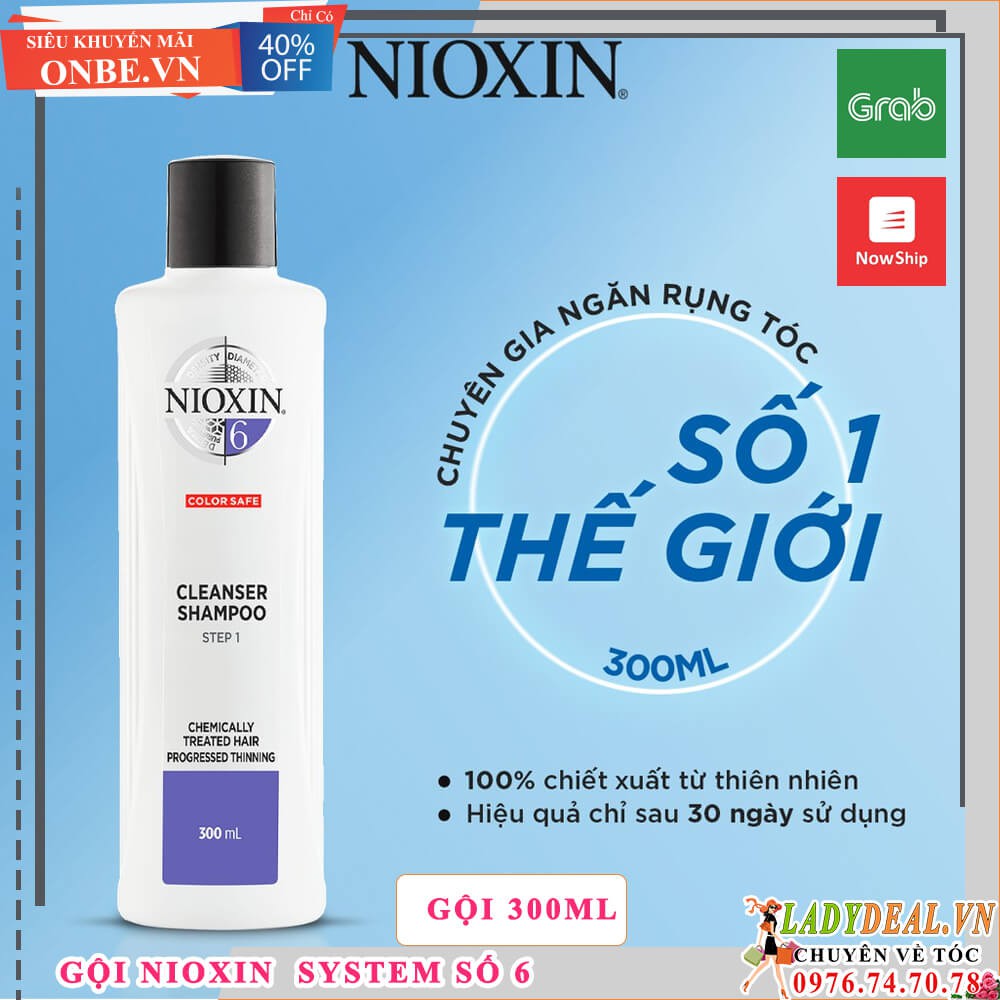 NIOXIN 6 | Bộ Chăm Sóc Tóc Nioxin 6 Cho Tóc Tạo Kiểu, Thưa, Rụng Nhiều 300ML