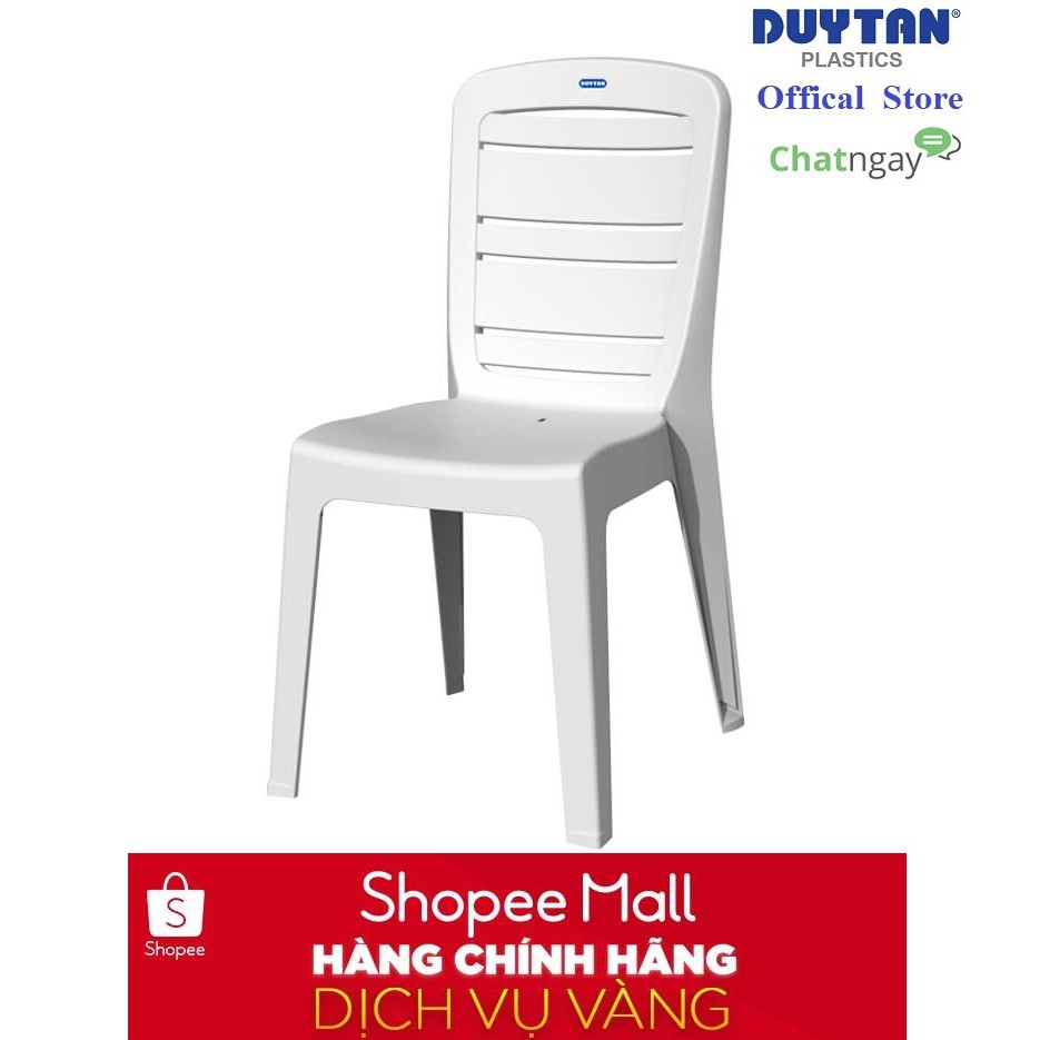 FREESHIP 99K TOÀN QUỐC_GHẾ NHỰA DUY TÂN DỰA LỚN SỌC NGANG MÀU TRẮNG- THƯƠNG HIỆU DUY TÂN-Kích thước 46 x 54 x 90 cm