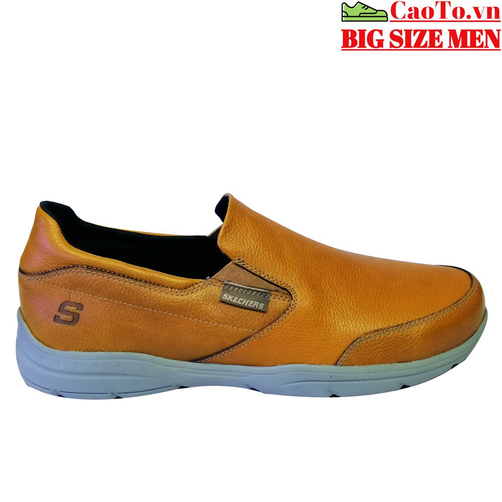 GIÀY LƯỜI NAM 💖FREESHIP💖 GIÀY TÂY BIG SIZE THỜI TRANG SKECHERS DA TRƠN MÀU NÂU SANG CHẢnh