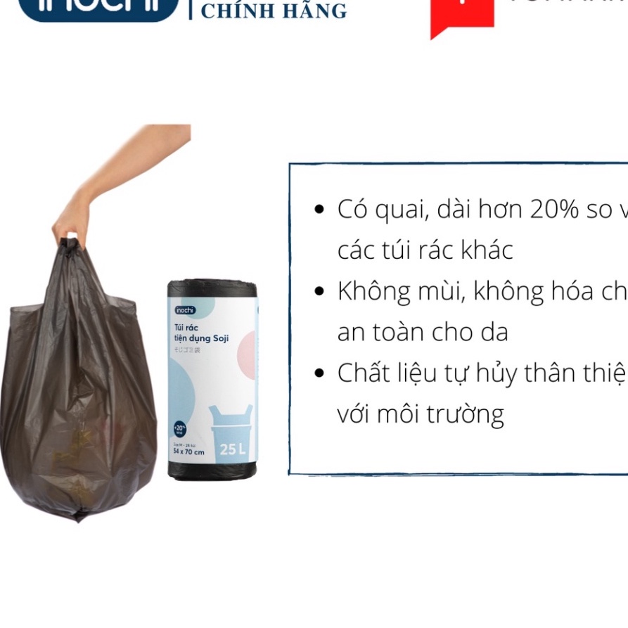 Túi Đựng Rác Tự Phân Huỷ Có Quai Soji Inochi Tiện Dụng 10L/25L/50L Thân thiện môi trường shopbanhang0