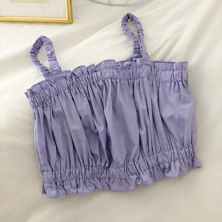 Áo Đũi Croptop 2 Dây Chun Ngực Chất Liệu Đũi Mềm Mát NinaStore (Có Video + Ảnh đánh giá) SP000136