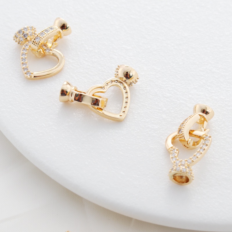 Phụ Kiện Dây Chuyền 14k Đính Đá Zircon Hình Trái Tim Xinh Xắn