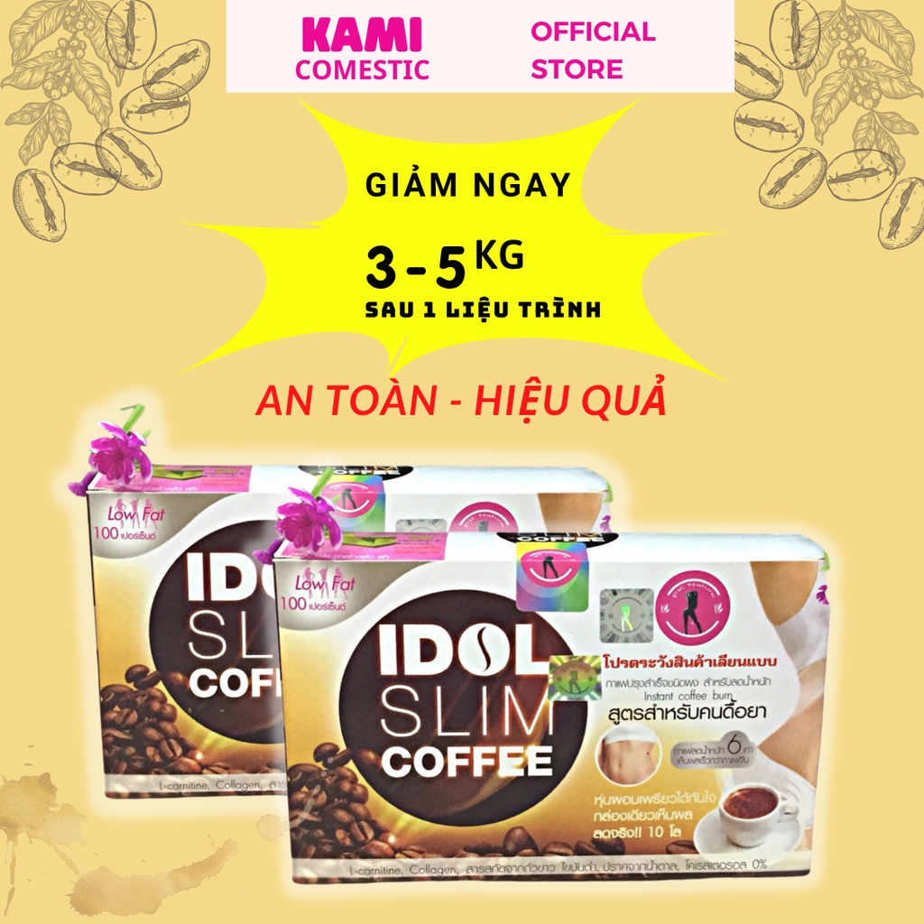 Cà phê giảm cân idol slim coffee thái lan 3 in 1 -KAMI - an toàn hiệu quả, không tác dụng phụ, hộp 10 gói