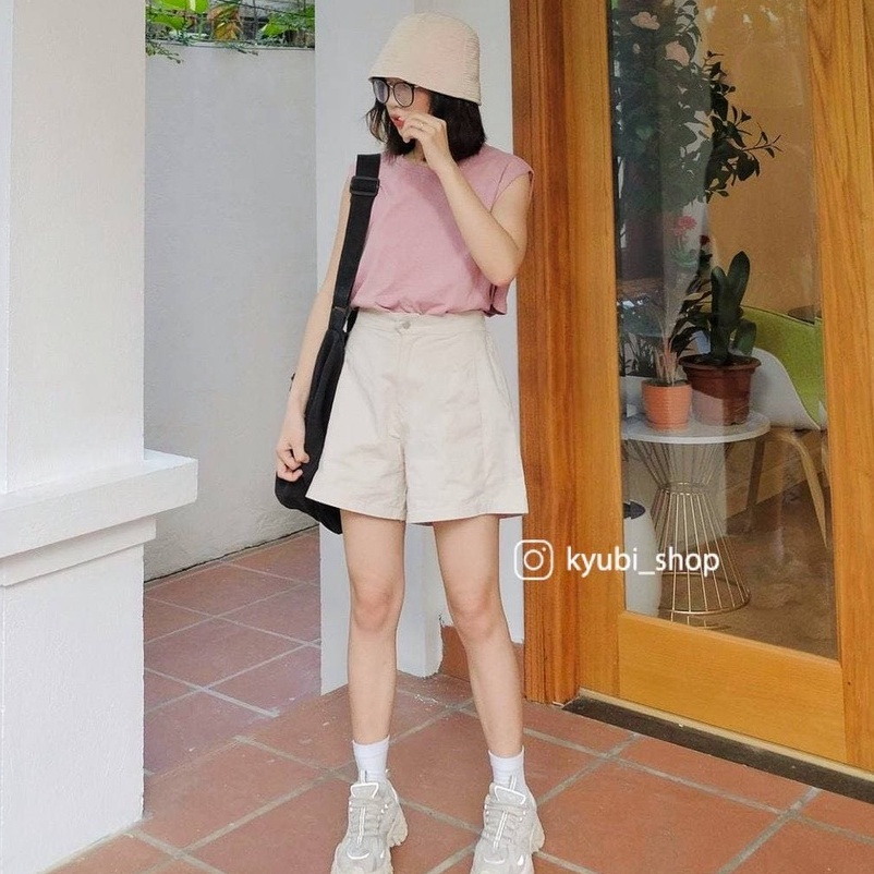 Áo ba lỗ tank top nữ Ulzzang form rộng chất cotton (Có kèm áo lót trong, nhiều màu) - Áo sát nách tanktop Kyubi ATB01