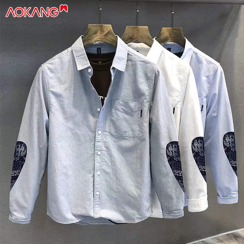 Áo sơ mi AOKANG tay dài phong cách Hàn Quốc thanh lịch cho nam