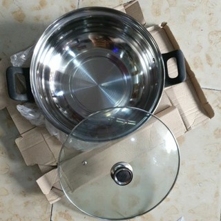 Nồi lẩu inox vung kính loại đẹp