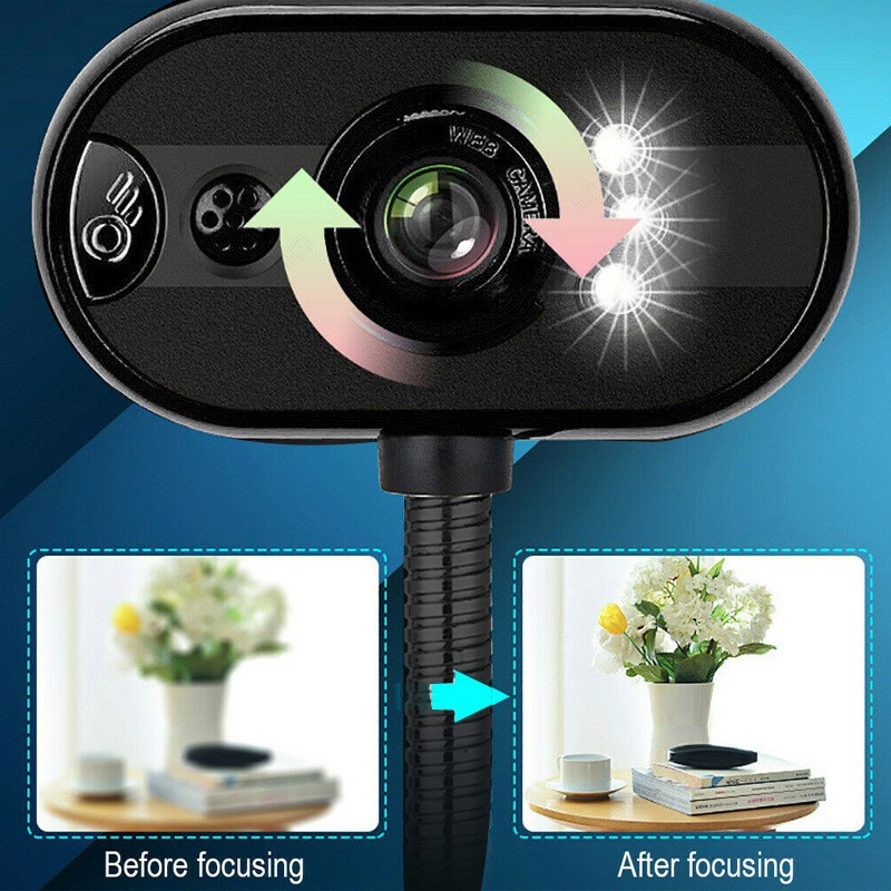 Webcam cổng USB có camera HD với tầm nhìn ban đêm cho máy tính để bàn