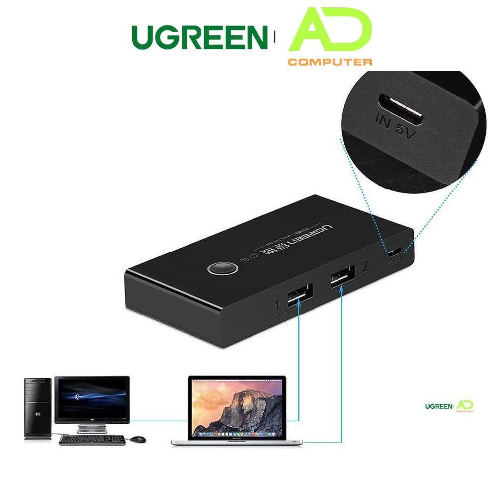 Bộ switch chia cổng USB 3.0 và USB 2.0 2 vào 4 ra UGREEN US216