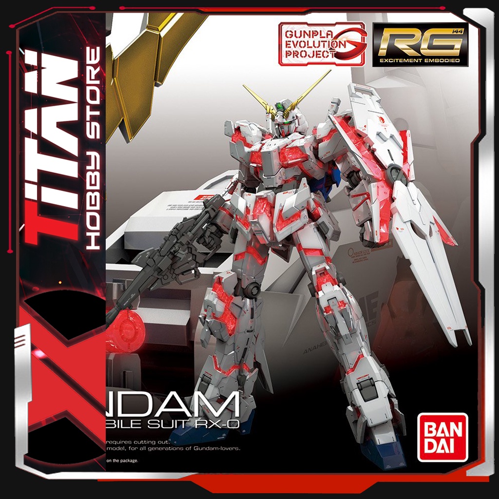 Mô hình lắp ráp Gunpla RG 1/144 Unicorn RX-0 Gundam Bandai Japan