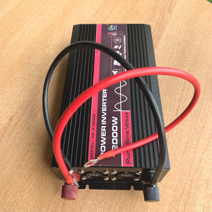 Bộ chuyển đổi kích điện ắc quy 12V lên 220V sóng Sin Chuẩn 2000W dùng tại gia đình, xe tải lớn, nhà xưởng