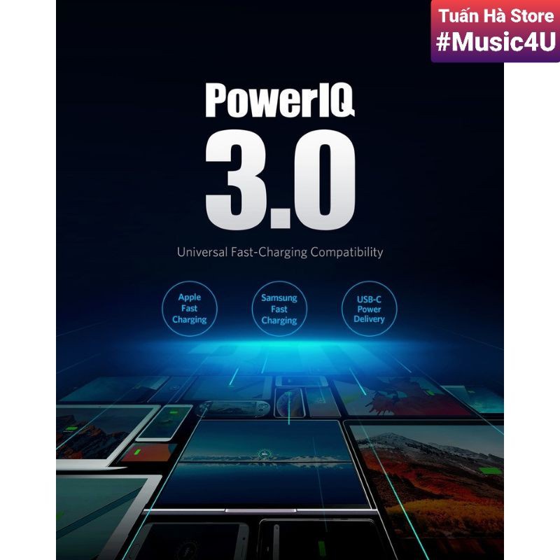 Củ cáp sạc siêu nhanh Anker PowerPort Atom III PIQ 3.0 65W A2713 A8482 60W cho Laptop Mac-B Pro Air Tuấn Hà Store