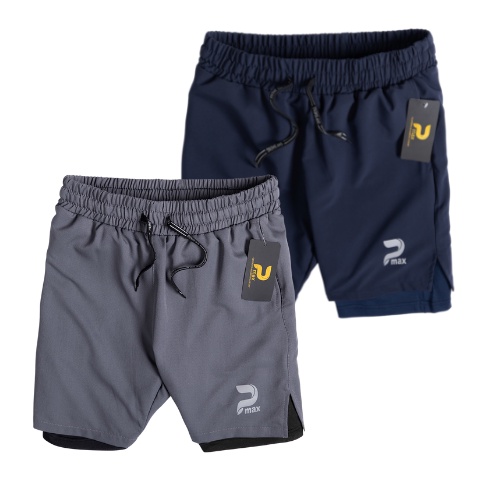 Combo 2 quần đùi nam bó đùi PMAX, vải mềm mịn, co giãn 4 chiều, thấm hút, vận động thể thao thoải mái