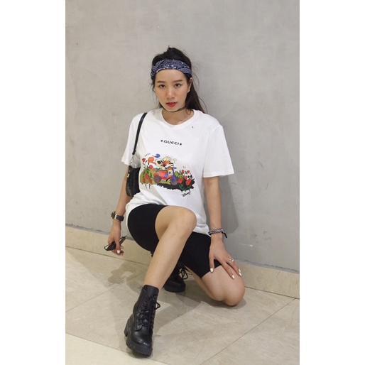 Áo phông nam/ áo phông nữ 𝗚𝗨𝗖𝗖𝗜 x 𝗗𝗶𝘀𝗻𝗲𝘆, chất cotton cao cấp, full tag mác túi zip hãng