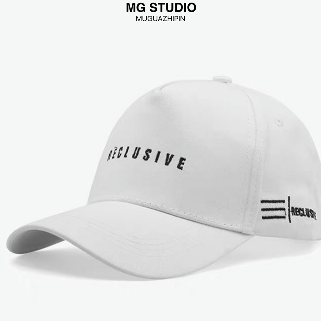 Mũ bóng chày MG STUDIO hai màu sắc thêu chữ “RECLUSIVE” thời trang