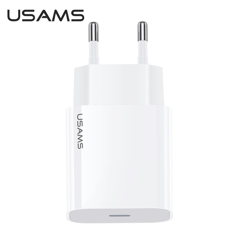 Cốc Sạc Nhanh USAMS T34 Chuẩn EU / US USB-C Cho Điện Thoại