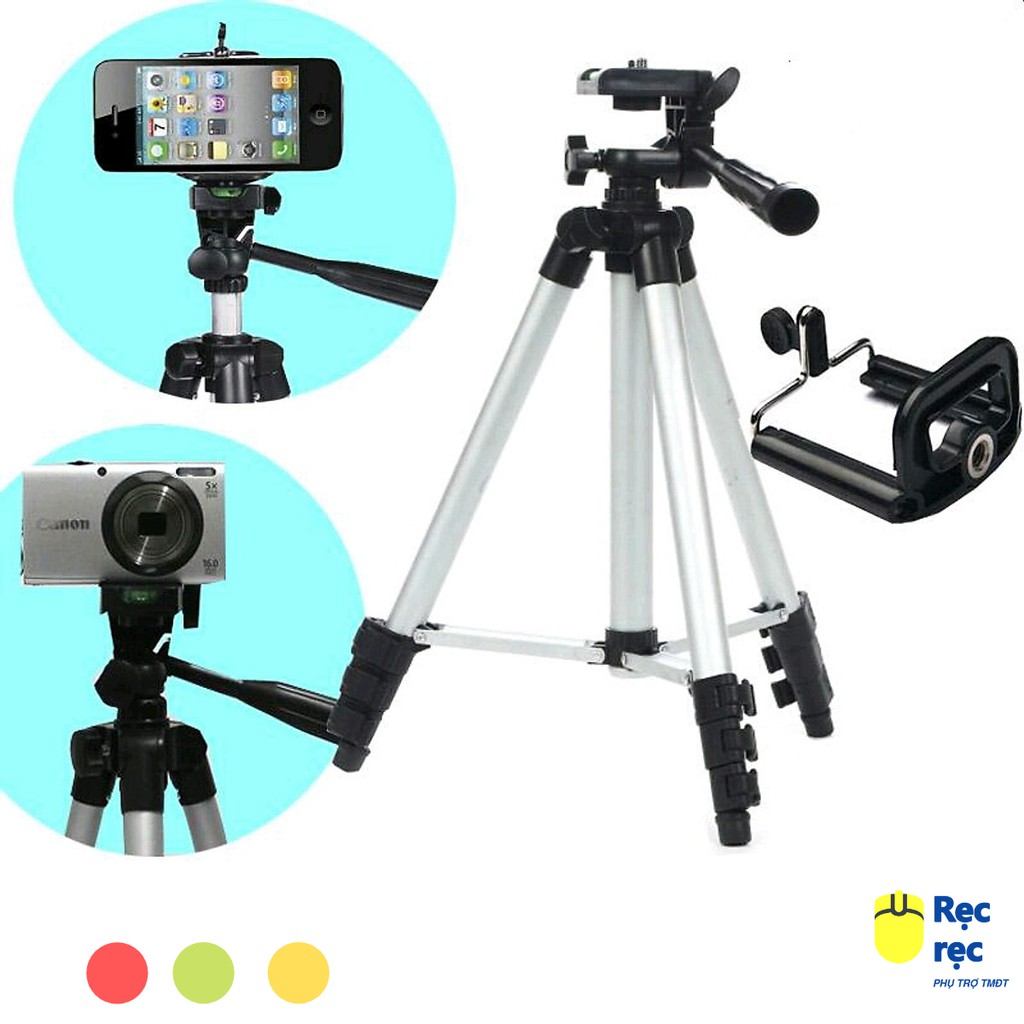 Chân máy ảnh Tripod 3110 tặng Giá kẹp điện thoại và Túi đựng