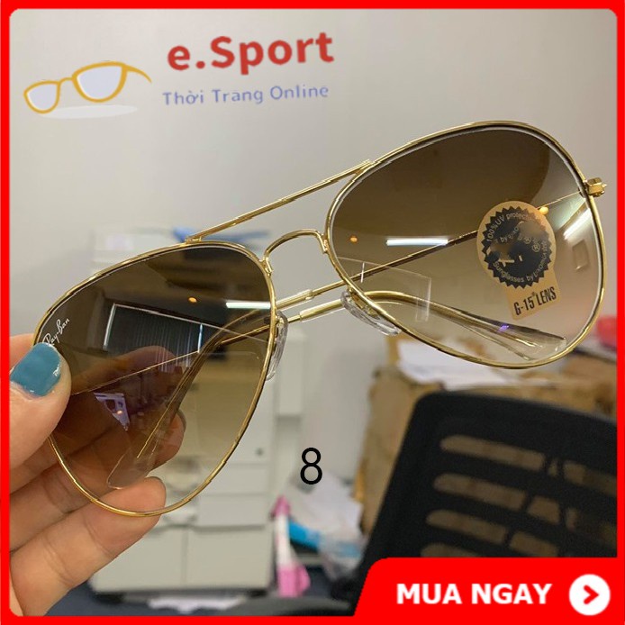 Kính mát thời trang nam nữ, tròng kính cường lực, gọng hợp kim chống gỉ, chống uv400, màu trà nhạt