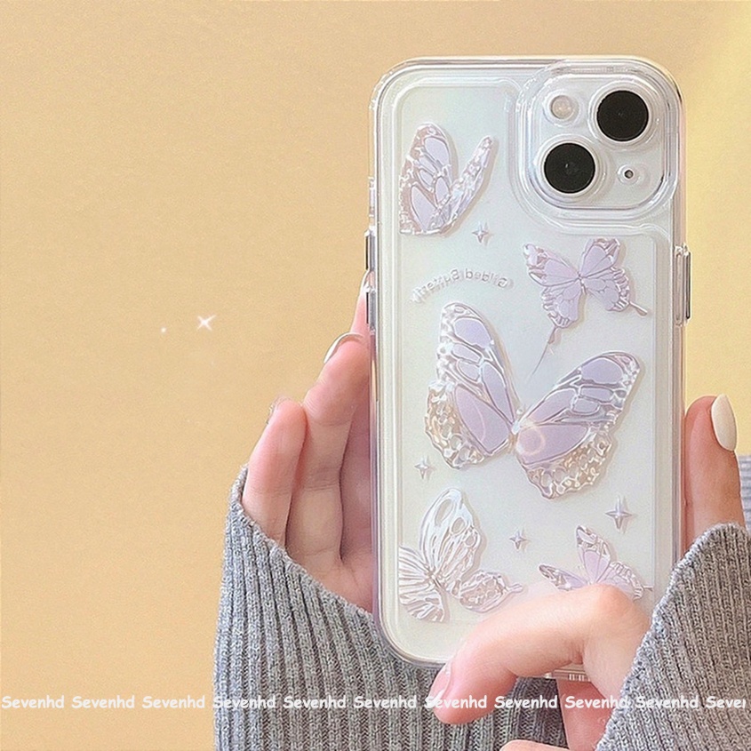 Ốp Điện Thoại Họa Tiết Hoạt Hình Bươm Bướm & Đôi Mắt Thiên Thần Cho iphone 15 14 13 12 11 pro max se2020 x xr xs max 7 8 6 6s plus