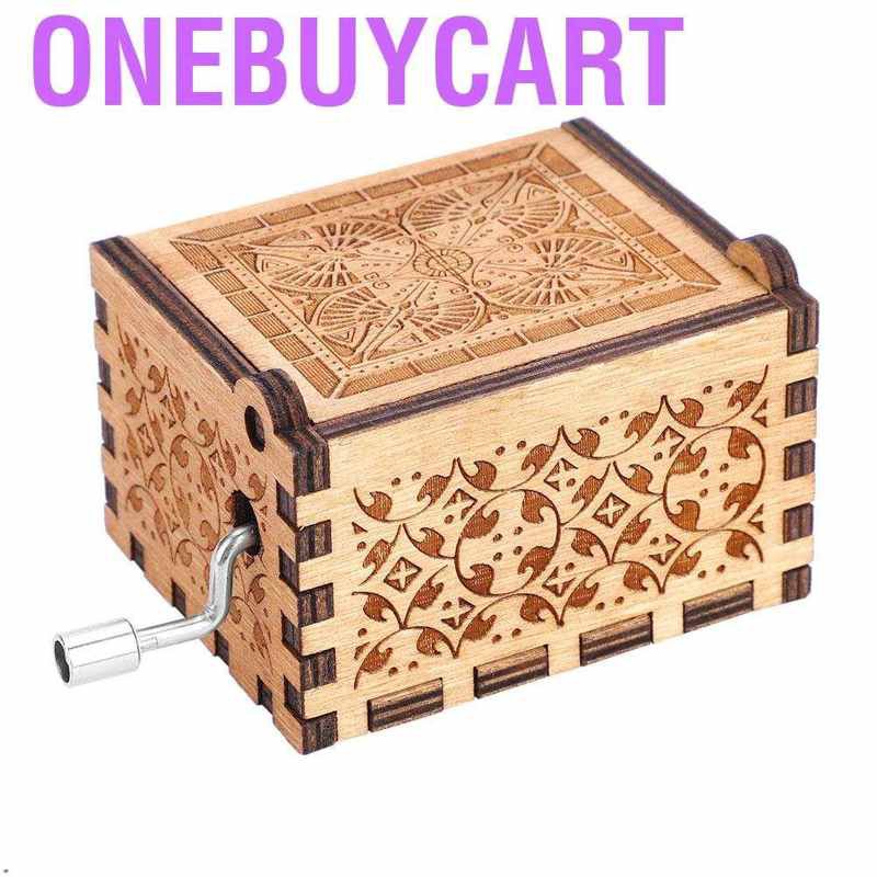 Hộp Nhạc Bằng Gỗ Khắc Chữ Onebuycart Harry Potter