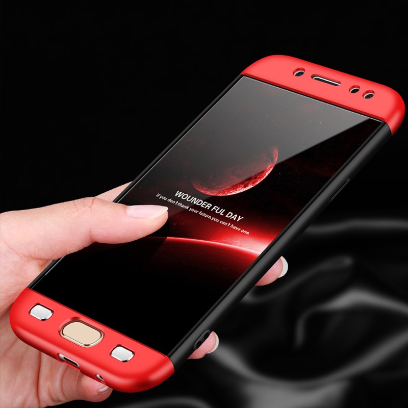 Ốp Điện Thoại Màu Đỏ / Đen Bảo Vệ 360 Độ Cho Samsung J7 Pro
