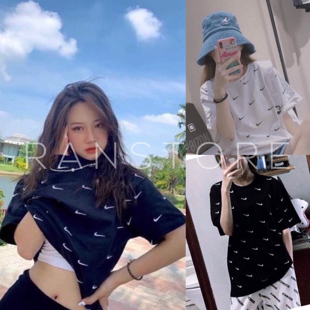 Áo cộc tay ni vảy dáng thụng ulzzang phom dấu quần/ Áo thun ngắn tay không cổ thời trang nam nữ_ranstore