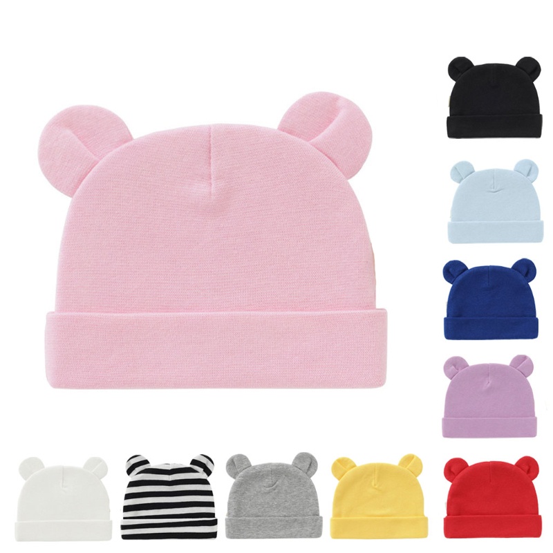 Mũ Beanie Vải Cotton Giữ Ấm Tai Thỏ Thời Trang Thu Đông Cho Bé Sơ Sinh