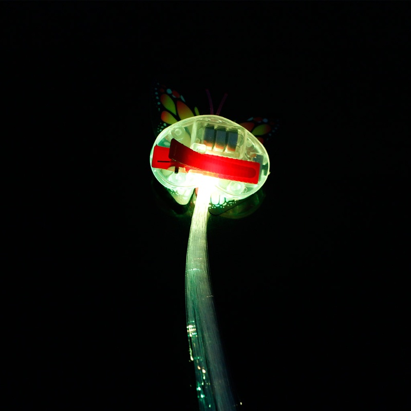 Kẹp Tóc Hình Bướm Có Đèn Led Màu Cầu Vồng Xinh Xắn