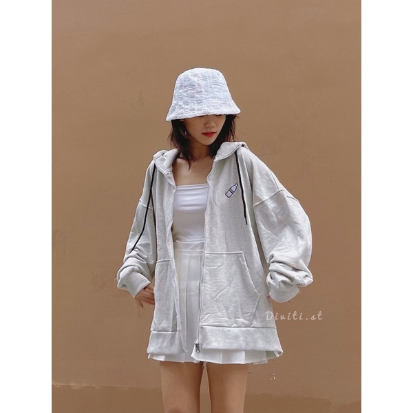 Áo khoác nỉ da cá HD MOOS form rộng xẻ tà