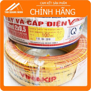 Dây Điện Đôi Dẹp VCMO ( 2 lớp vỏ) 2x0.5 Vinakip 100% Đồng Nguyên Chất