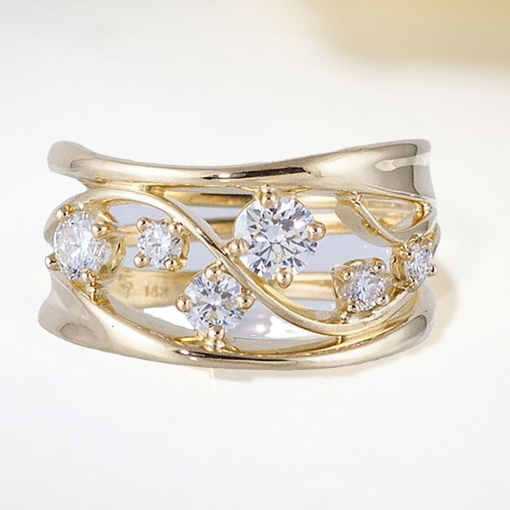 Nhẫn Đính Hôn Đính Đá Nhân Tạo Kiểu Dáng Sang Trọng Dành Cho Nữ