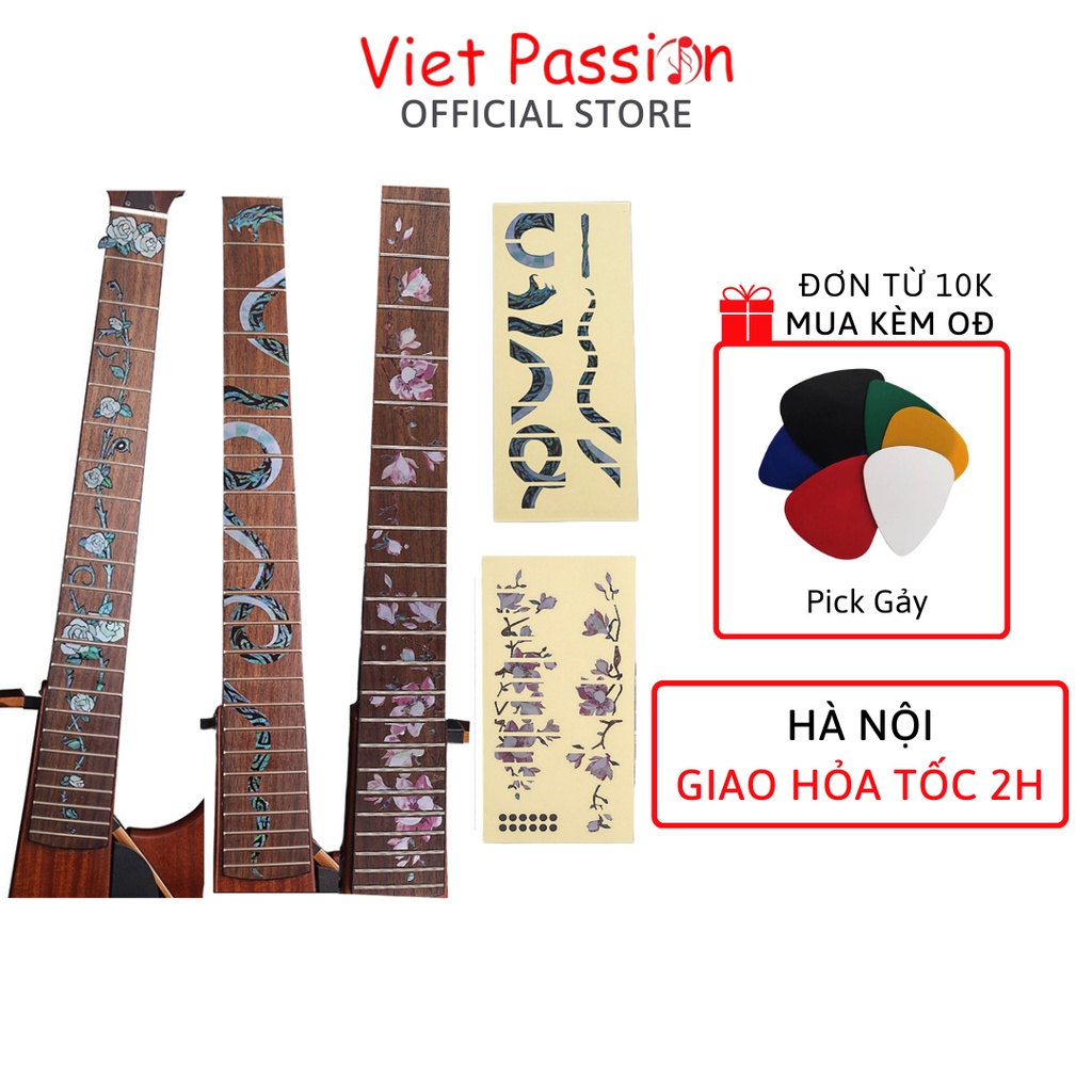 Sticker miếng dán trang trí khảm cần đàn guitar chất lượng Viet Passion