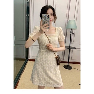Đầm Ren Dài Phong Cách Retro Thời Trang Mùa Hè 2020