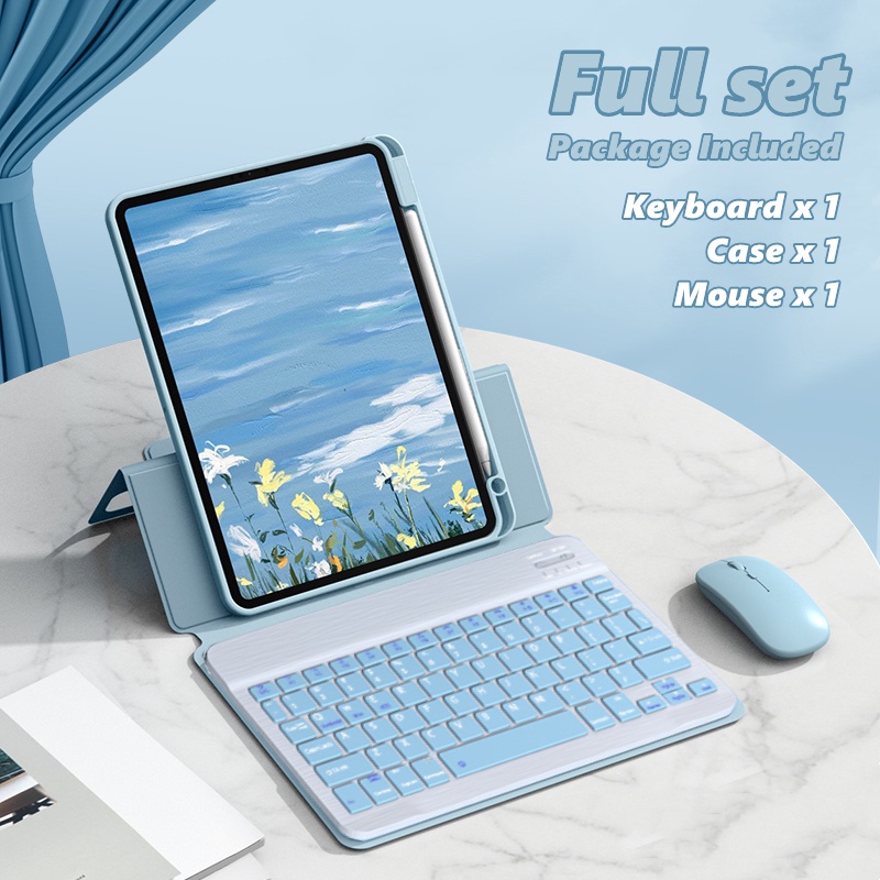 NIXXOS Bao Da Có Bàn Phím Bluetooth Xoay 360 Độ Cho iPad 10.2'' iPad 9th/8th/7th Gen 10.9'' Air4/Air5 2021/2020 Pro 11''