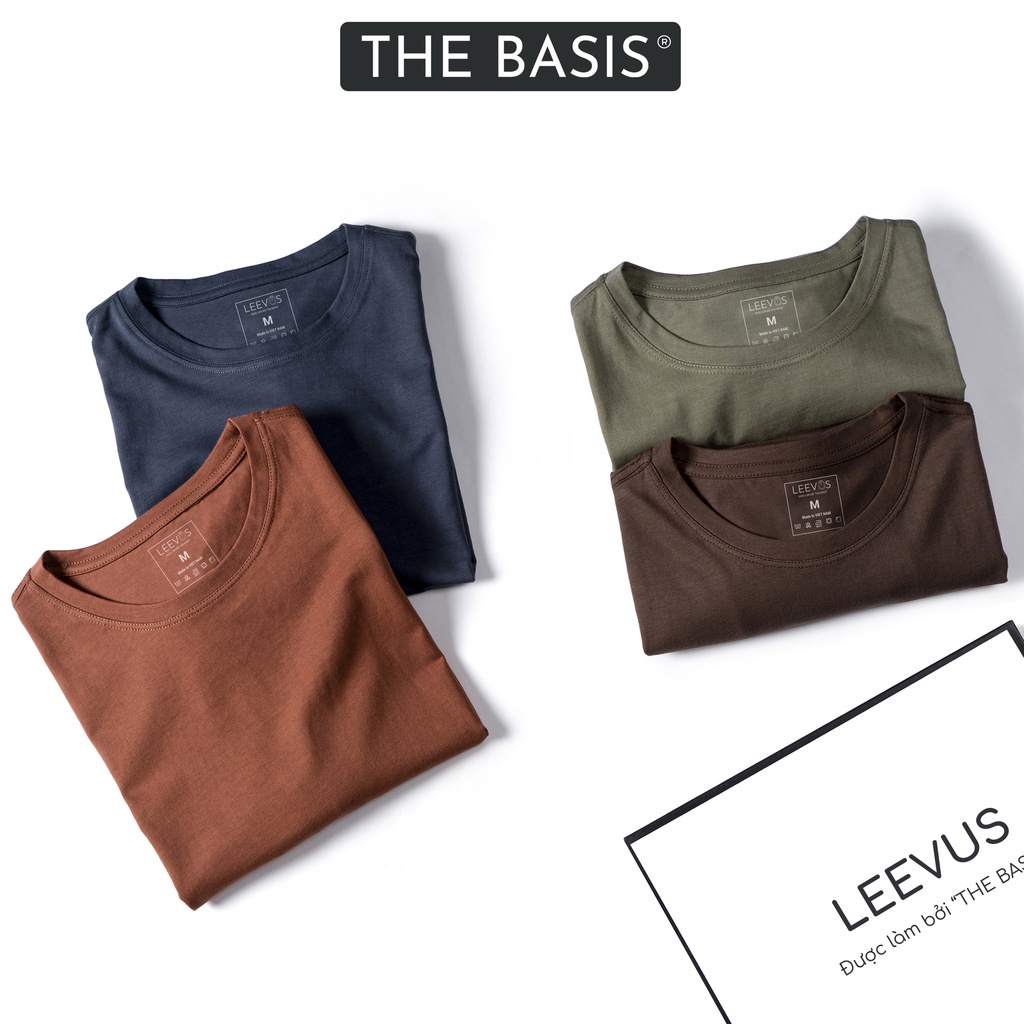 Áo thun cổ tròn Basis cotton Premium màu sắc trẻ trung, thanh lịch BASIS LEEVUS AT04