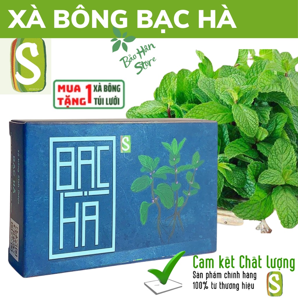 Xà Bông Sinh Dược Bạc Hà Ngừa Mụn Lưng, Mụn Cám Ngừa Thâm, Trắng Da Thơm Mát, Làm Sạch Diệt khuẩn, Mát Da Giảm Stress