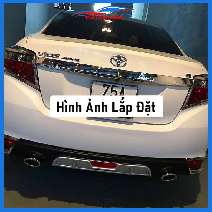 Lippo, líp chia pô ô tô Vios 2014-2015-2016-2017-2018 mẫu 2 pô tròn màu bạc chuẩn form xe thể thao
