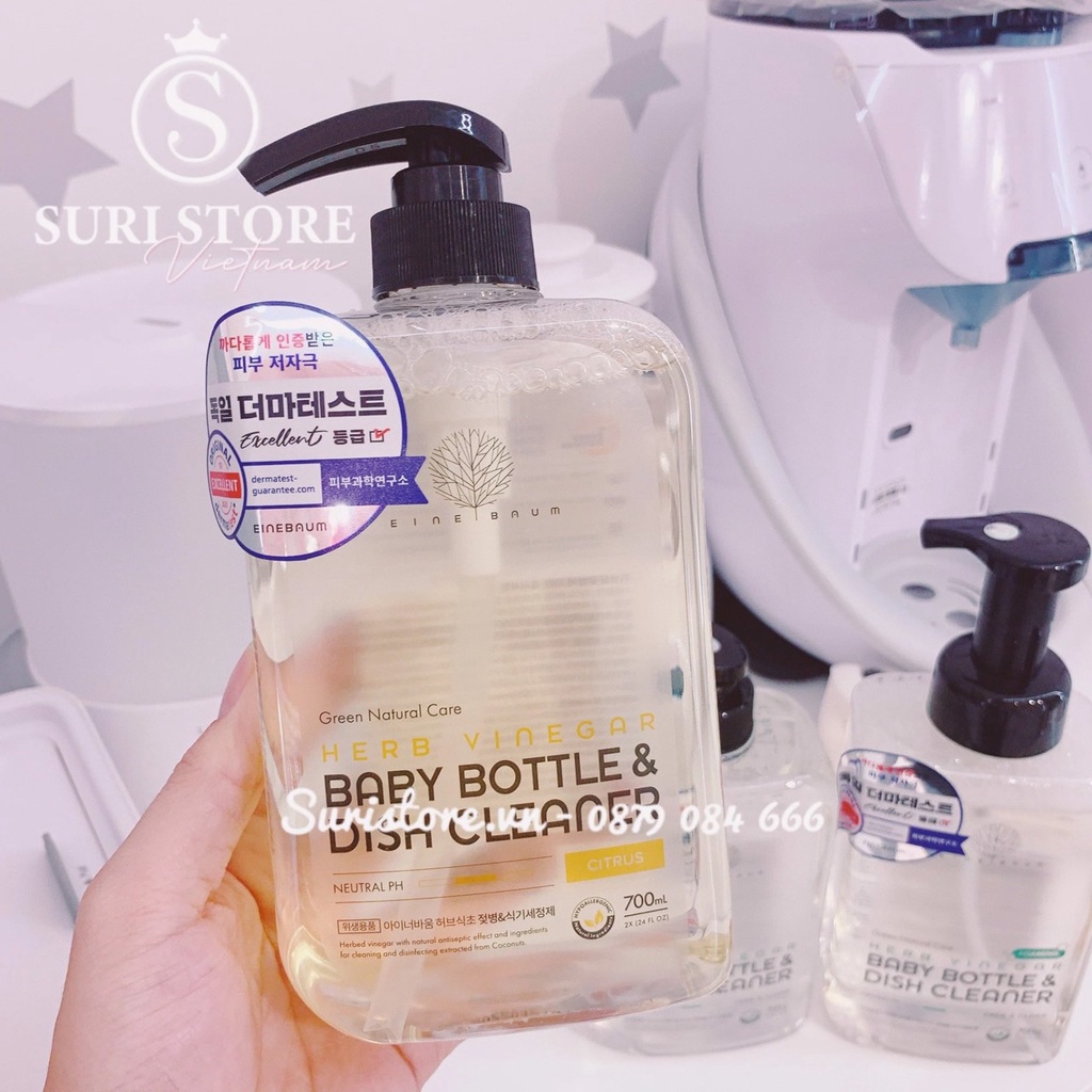 ￼NƯỚC RỬA BÌNH SỮA VÀ CHÉN BÁT THẢO MỘC HÀN QUỐC EINE BAUM CHO BÉ 700ML